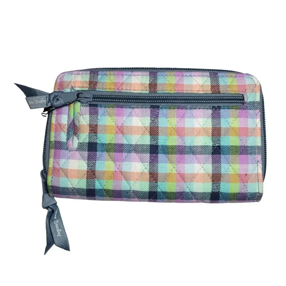 Vera Bradley RFID Turnlock Wallet in the Gingham Plaid Pattern - Picture 2 of 6
